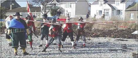 Col. Duckenfield prepares his troops for a charge at Derbyhaven