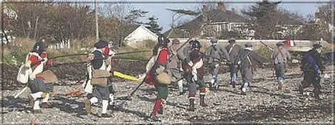 Royalists fleeing Parliamentarians at Derbyhaven.